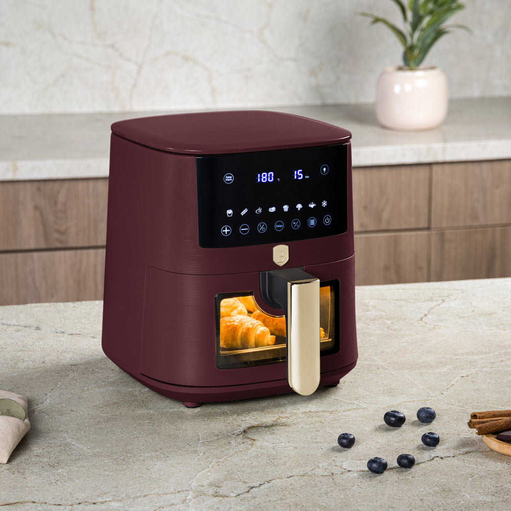 Berlinger Haus Airfryer XL Mat Bordeaux - met Kijkvenster - 5 Liter - 1400W