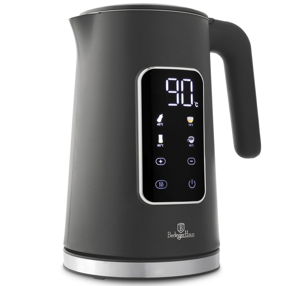 Berlinger Haus Waterkoker Digitaal Mat Antraciet - Temperatuurinstelling - 1.7 Liter - 2200W