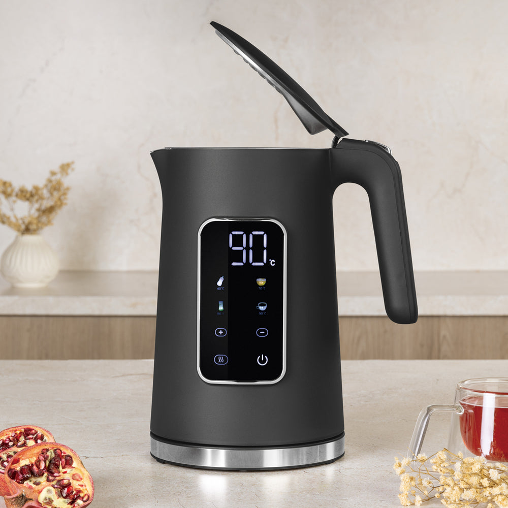 Berlinger Haus Waterkoker Digitaal Mat Antraciet - Temperatuurinstelling - 1.7 Liter - 2200W