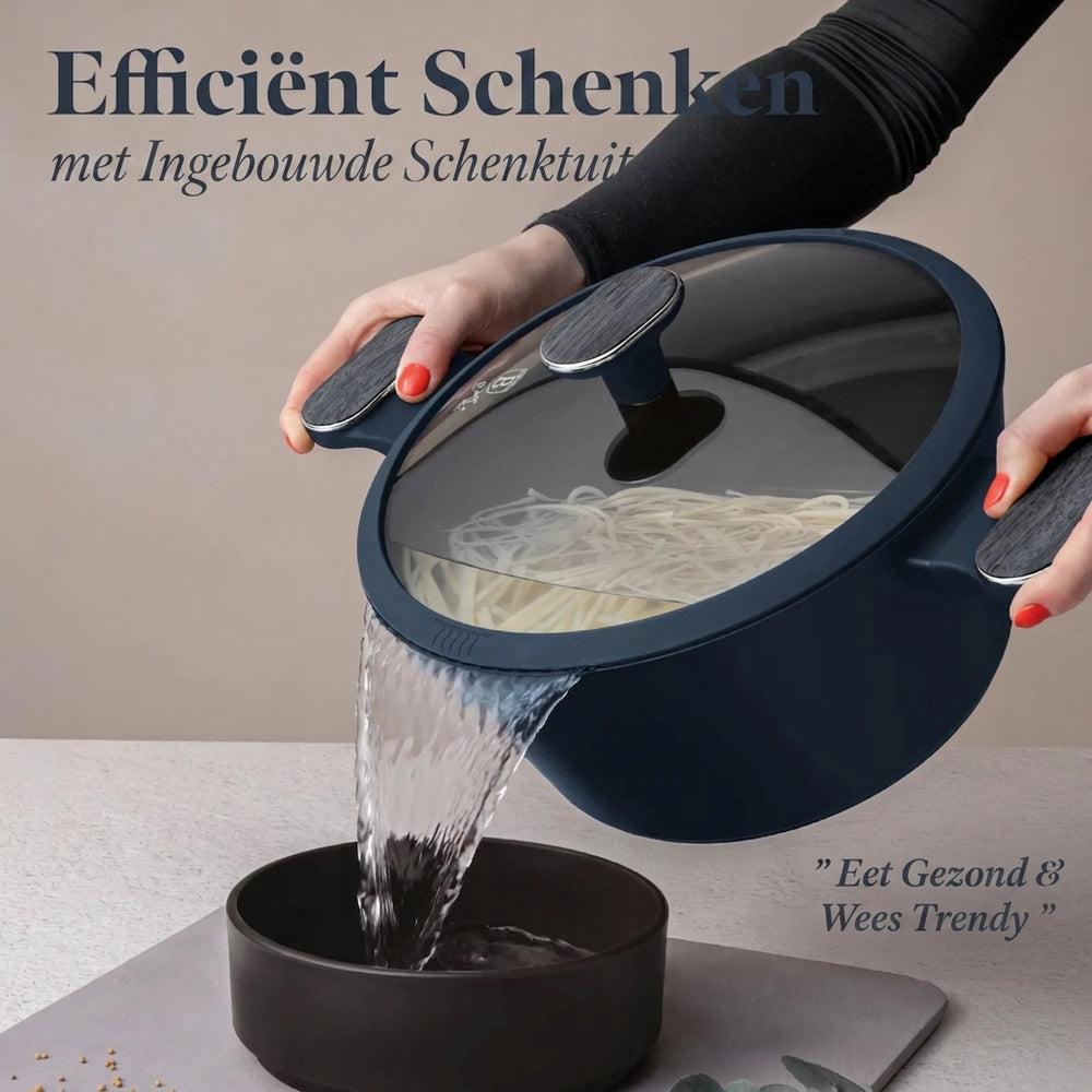 Berlinger Haus Pannenset Mat Blauw 11-Delig - Kookpan ø 20, 24, 28 cm, Koekenpan ø 24, 28 cm & Steelpan ø 16 cm - Geschikt voor alle warmtebronnen