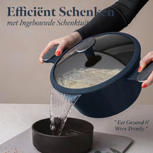 Berlinger Haus Pannenset Mat Blauw 11-Delig - Kookpan ø 20, 24, 28 cm, Koekenpan ø 24, 28 cm & Steelpan ø 16 cm - Geschikt voor alle warmtebronnen