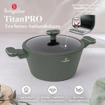 Berlinger Haus Pannenset Mat Groen 11-Delig - Kookpan ø 20, 24, 28 cm, Koekenpan ø 24, 28 cm & Steelpan ø 16 cm - Geschikt voor alle warmtebronnen