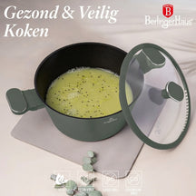 Berlinger Haus Pannenset Mat Groen 11-Delig - Kookpan ø 20, 24, 28 cm, Koekenpan ø 24, 28 cm & Steelpan ø 16 cm - Geschikt voor alle warmtebronnen