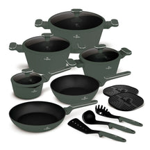 Berlinger Haus Pannenset Mat Groen 11-Delig - Kookpan ø 20, 24, 28 cm, Koekenpan ø 24, 28 cm & Steelpan ø 16 cm - Geschikt voor alle warmtebronnen