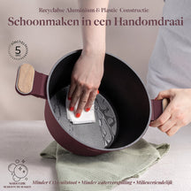 Berlinger Haus Pannenset Nordic Mat Bordeaux 11-Delig - Kookpan ø 20, 24, 28 cm, Koekenpan ø 24, 28 cm & Steelpan ø 16 cm - Geschikt voor alle warmtebronnen
