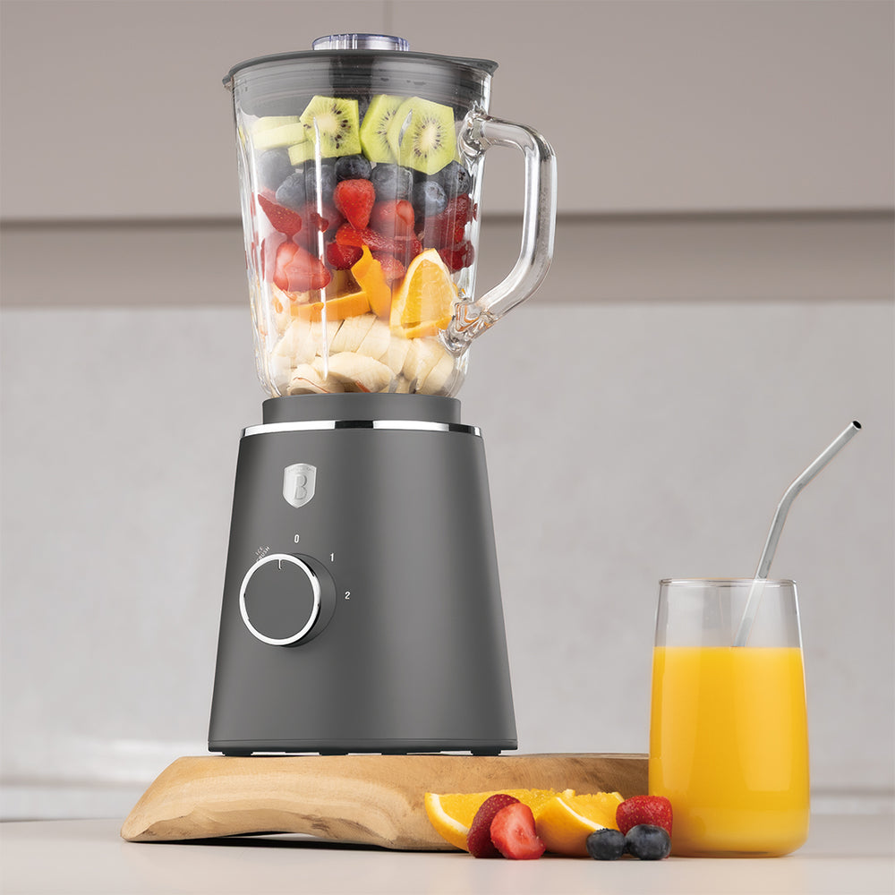 Berlinger Haus Blender Mat Antraciet - Glazen Kan - 1.5 Liter - 1000W