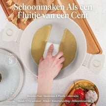 Berlinger Haus Pannenset Mat Crème 11-Delig - Kookpan ø 20, 24, 28 cm, Koekenpan ø 24, 28 cm & Steelpan ø 16 cm - Geschikt voor alle warmtebronnen