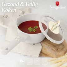 Berlinger Haus Pannenset Mat Crème 11-Delig - Kookpan ø 20, 24, 28 cm, Koekenpan ø 24, 28 cm & Steelpan ø 16 cm - Geschikt voor alle warmtebronnen