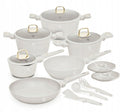 Berlinger Haus Pannenset Mat Crème 11-Delig - Kookpan ø 20, 24, 28 cm, Koekenpan ø 24, 28 cm & Steelpan ø 16 cm - Geschikt voor alle warmtebronnen