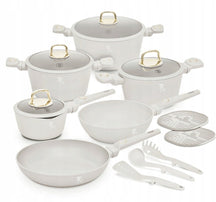Berlinger Haus Pannenset Mat Crème 11-Delig - Kookpan ø 20, 24, 28 cm, Koekenpan ø 24, 28 cm & Steelpan ø 16 cm - Geschikt voor alle warmtebronnen
