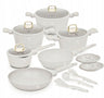 Berlinger Haus Pannenset Mat Crème 11-Delig - Kookpan ø 20, 24, 28 cm, Koekenpan ø 24, 28 cm & Steelpan ø 16 cm - Geschikt voor alle warmtebronnen