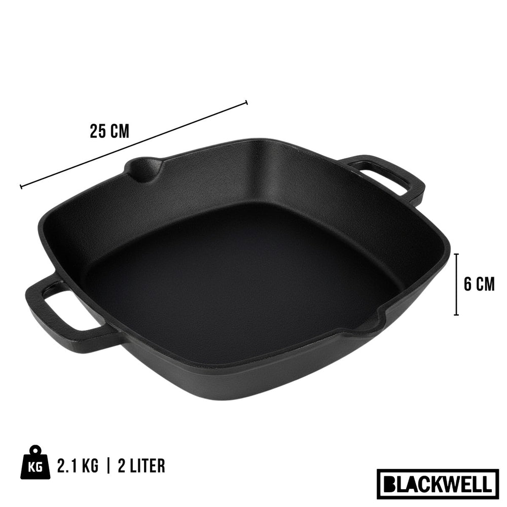 Blackwell Ovenschaal Cast Iron Gietijzer - 25 x 25 cm / 2 Liter - zonder anti-aanbaklaag