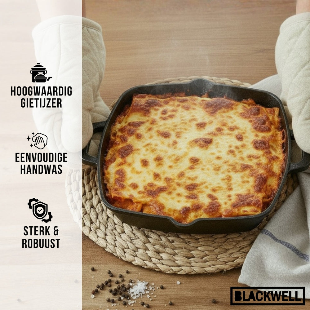 Blackwell Ovenschaal Cast Iron Gietijzer - 25 x 25 cm / 2 Liter - zonder anti-aanbaklaag