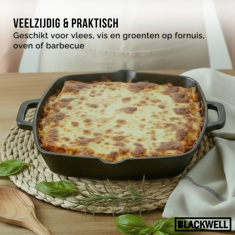 Blackwell Ovenschaal Cast Iron Gietijzer - 25 x 25 cm / 2 Liter - zonder anti-aanbaklaag