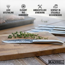 Blackwell Steakmessen Laguiole - Raw Black Lemmet - RVS - 6 Stuks