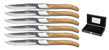 Blackwell Steakmessen Laguiole - Raw Black Lemmet - Olijfhout - 6 Stuks