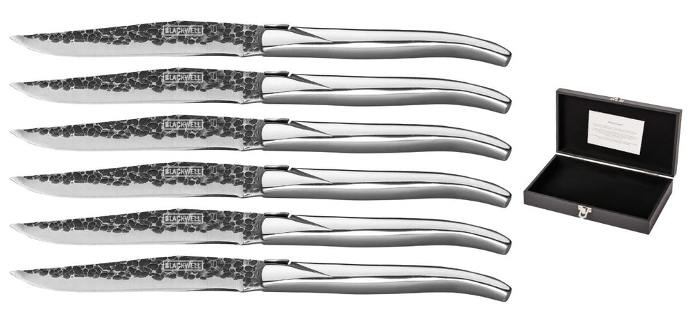 Blackwell Steakmessen Laguiole - Raw Black Lemmet - RVS - 6 Stuks