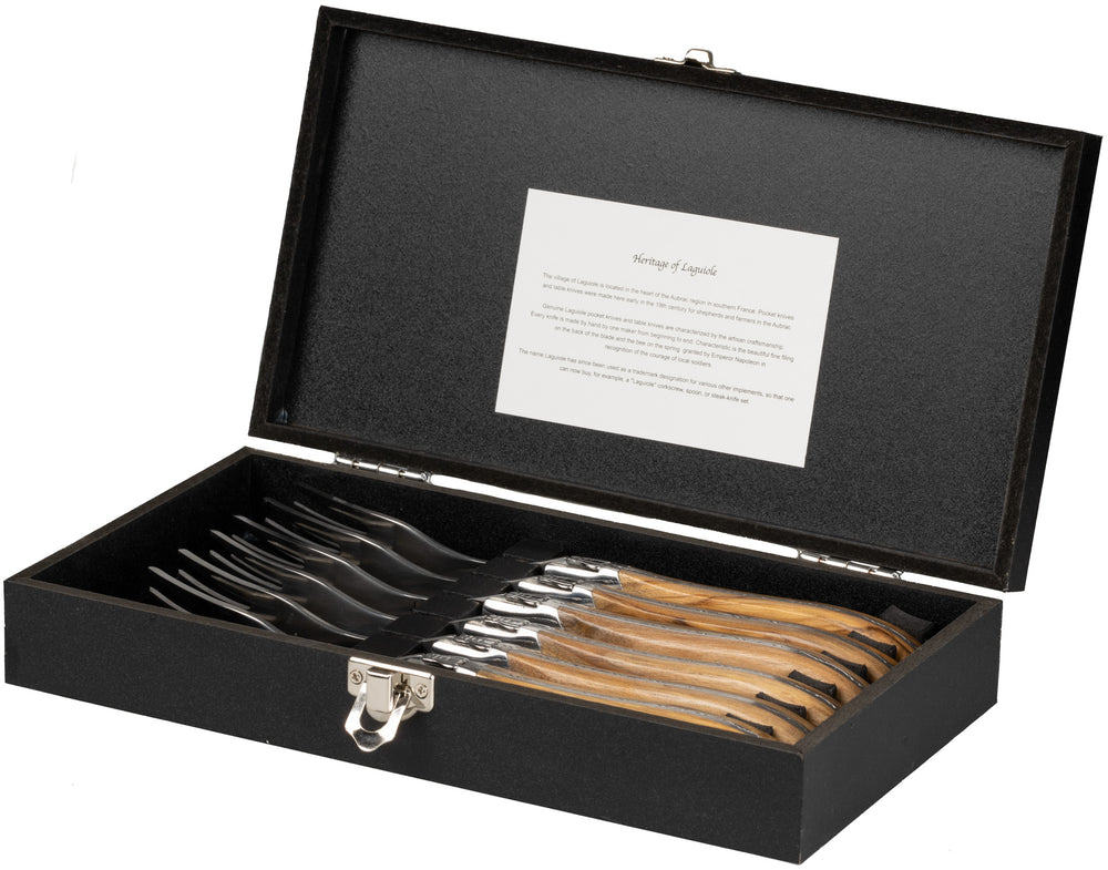 Blackwell Steakvorken Laguiole - Olijfhout - 6 Stuks