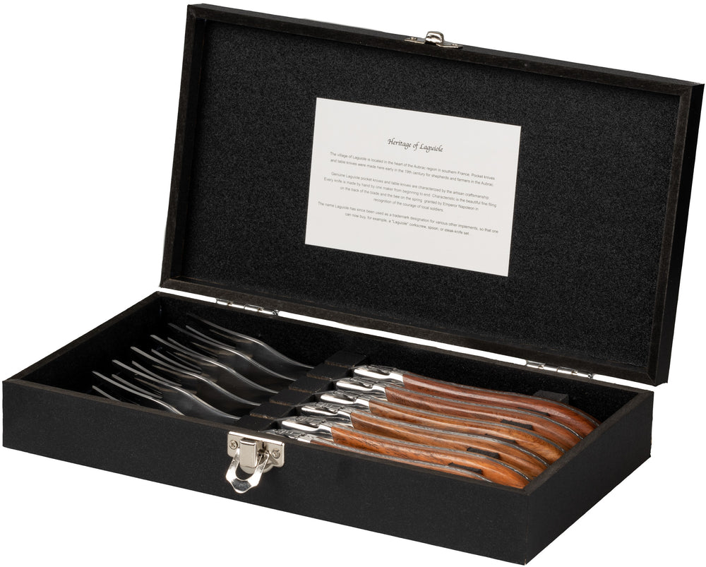 Blackwell Steakbestek Laguiole - Steakmessen & Steakvorken - Rozenhout - 12 Stuks
