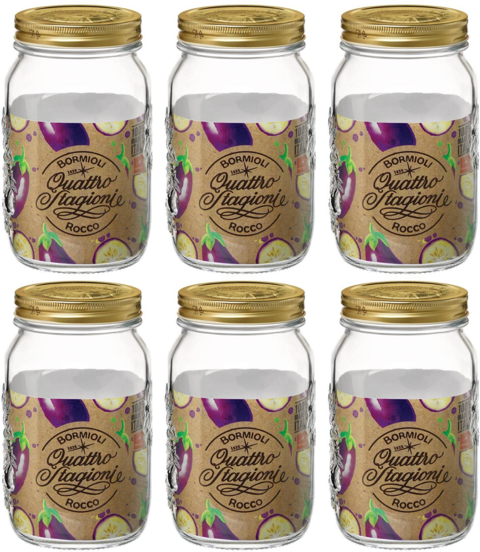 Bormioli Rocco Mason Jar / Weckpotten Quattro Stagioni - ø 11 cm / 1 liter - 6 stuks