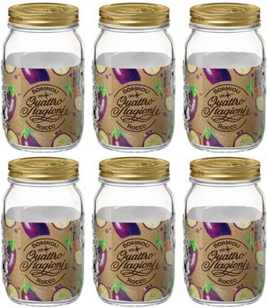 Bormioli Rocco Mason Jar / Weckpotten Quattro Stagioni - ø 11 cm / 1 liter - 6 stuks