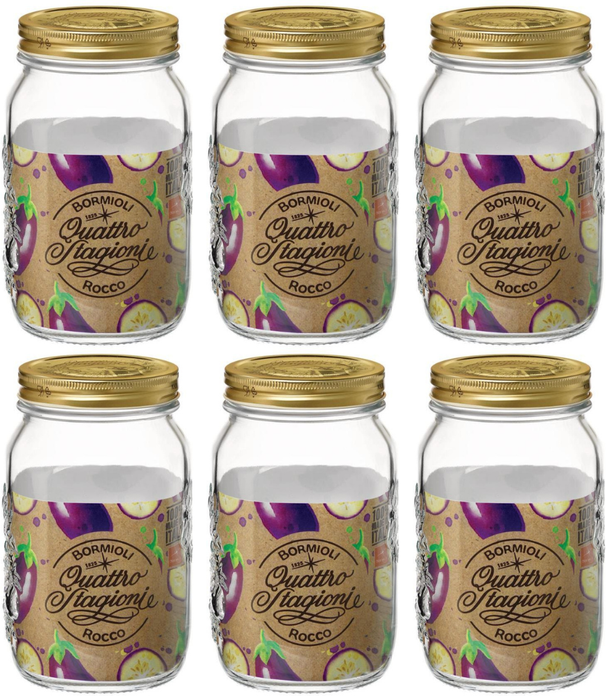Bormioli Rocco Mason Jar / Weckpotten Quattro Stagioni - ø 11 cm / 1 liter - 6 stuks
