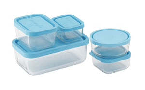 Bormioli Rocco Glazen Vershoudbakjes Frigoverre - Blauw 5 Stuks