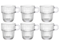 Bormioli Rocco Theeglazen - Koffieglazen met oor - Stapelbaar - Barshine 250 ml - 6 Stuks
