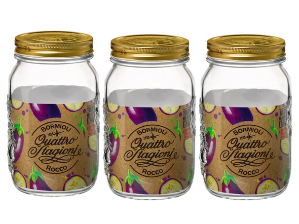 Bormioli Rocco Mason Jar / Weckpot Quattro Stagioni - ø 8.6 cm / 1 liter - 3 stuks