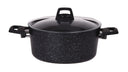 Cookinglife Kookpan met deksel - Black Speckle - Aluminium ø 20 cm / 2.7 liter - Geschikt voor alle warmtebronnen - standaard anti-aanbaklaag