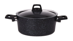 Cookinglife Kookpan met deksel - Black Speckle - Aluminium ø 20 cm / 2.7 liter - Geschikt voor alle warmtebronnen - standaard anti-aanbaklaag