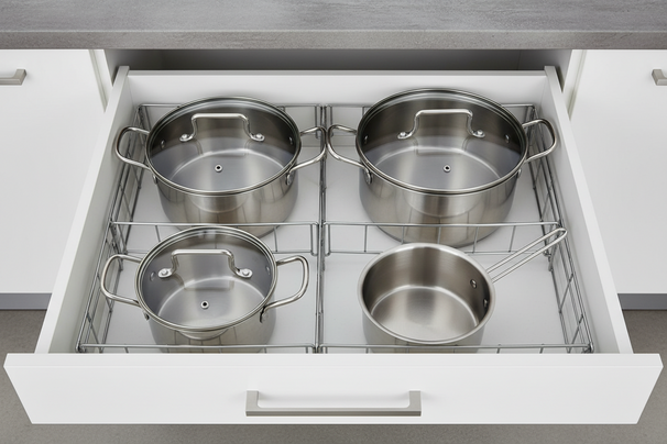Cookinglife Pannenset Essential Steel 4-Delig - RVS - Kookpan ø 16, 18, 20 cm & Steelpan ø 16 cm - geschikt voor alle warmtebronnen