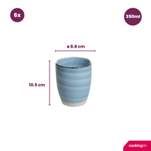 Cookinglife Bekers Delice Blauw 350 ml - 6 stuks