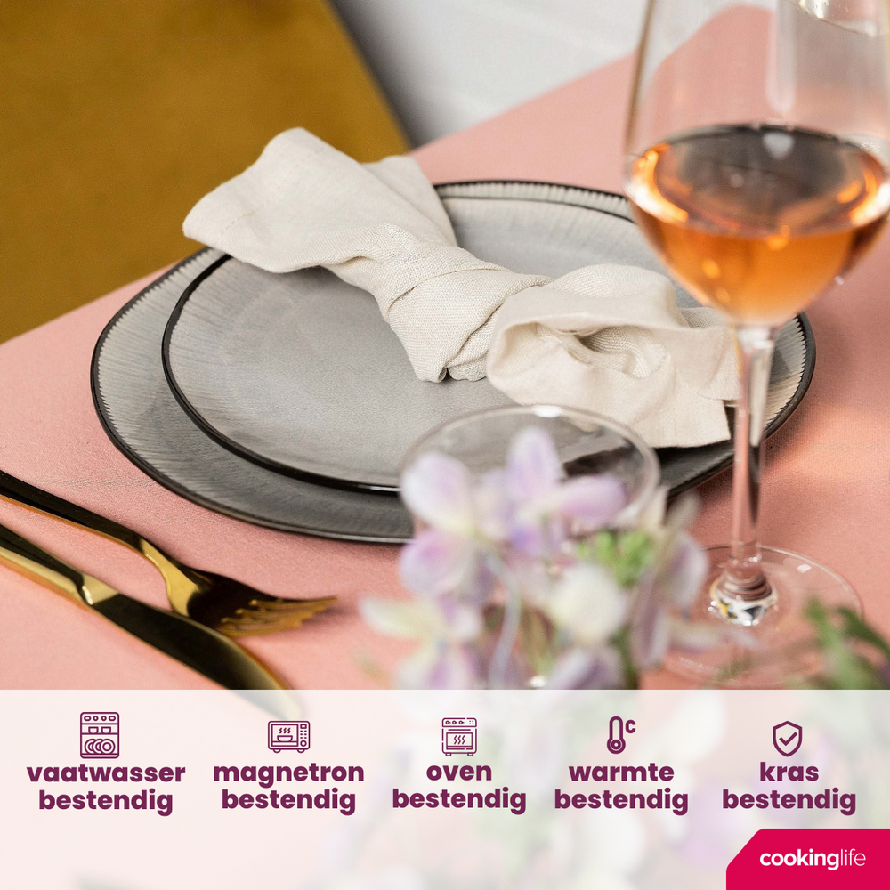Cookinglife Ontbijtborden / Dessertborden Nola Warm Grey ø 21 cm - 6 stuks