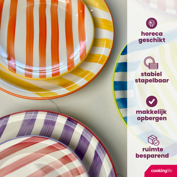 Cookinglife Diepe Borden / Pastaborden Summer Vibes ø 21 cm - 6 stuks