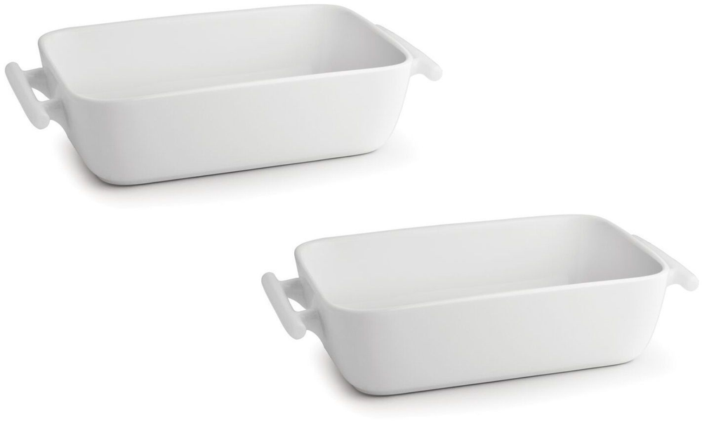 BonBistro Ovenschaal Yong Squito - Wit - 20 x 14 x 6 cm / 1.1 Liter - 2 stuks
