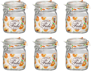 Bormioli Rocco Weckpot Fido - 10 x 10 cm / 750 ml - vierkant - 6 stuks