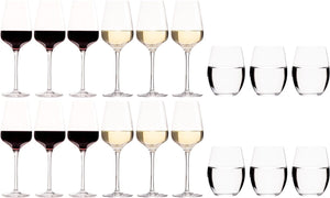 Chef & Sommelier Wijnglazenset Sublym (Rode wijnglazen & Witte wijnglazen & Waterglazen) - 18 delige set - 6 rode wijnglazen, 6 witte wijnglazen en 6 waterglazen