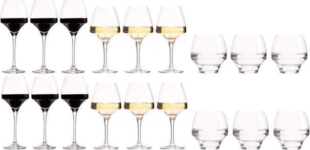 Chef & Sommelier Wijnglazenset Open Up (Rode wijnglazen & Witte wijnglazen & Waterglazen) - 18-delige set - 6 rode wijnglazen, 6 witte wijnglazen en 6 waterglazen