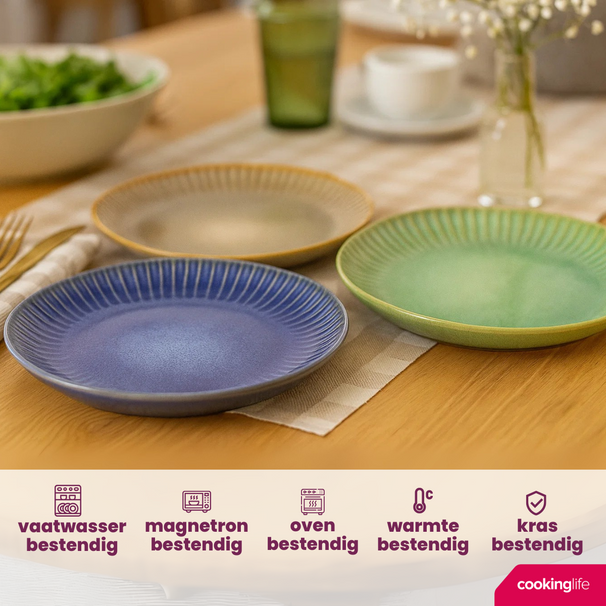 Cookinglife Ontbijtborden / Dessertborden Aqua Maris ø 21 cm - 6 Stuks