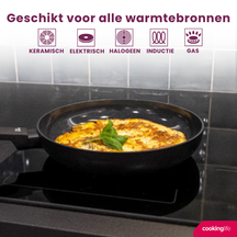 Cookinglife Koekenpan Black Cera - ø 28 cm - geschikt voor alle warmtebronnen - keramische anti-aanbaklaag