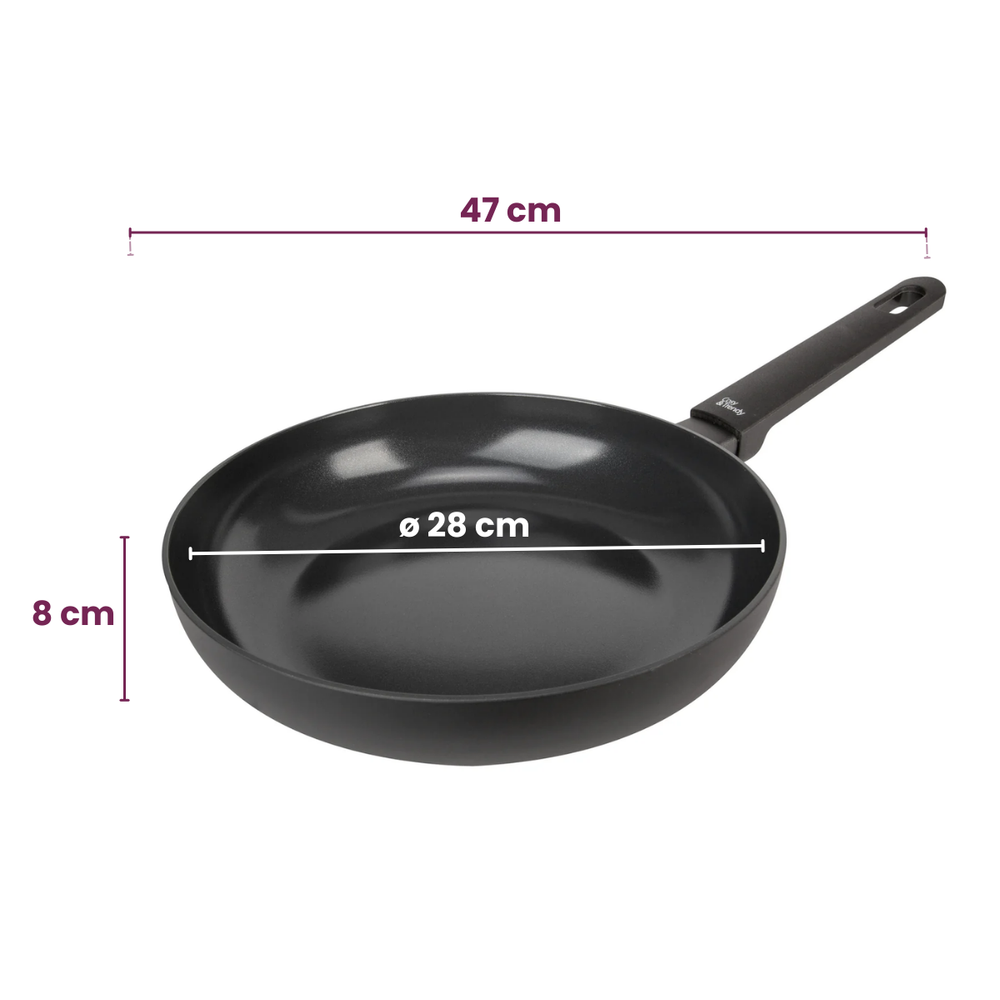 Cookinglife Koekenpan Black Cera - ø 28 cm - geschikt voor alle warmtebronnen - keramische anti-aanbaklaag