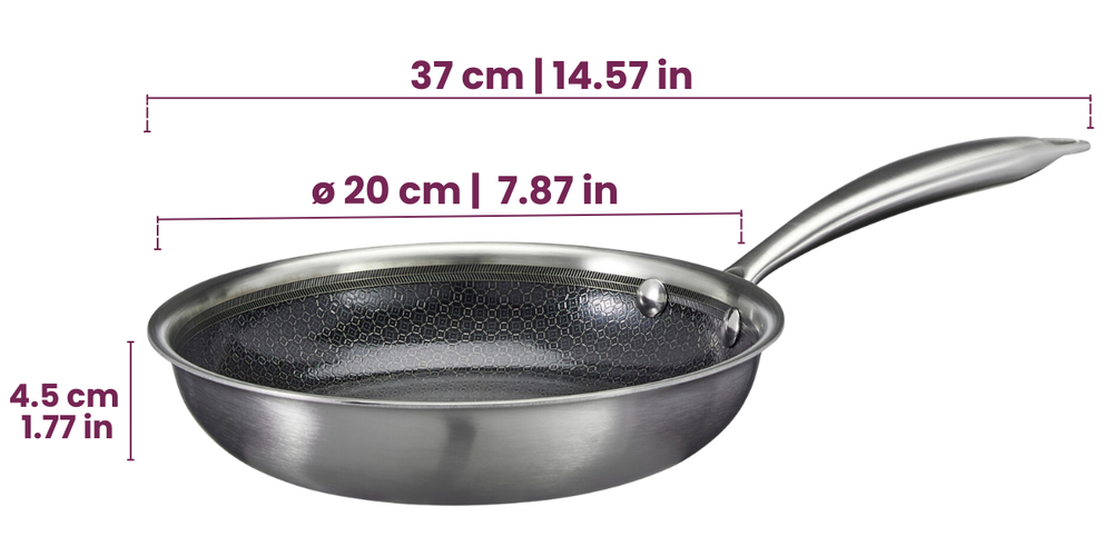 Cookinglife Koekenpannenset HexaCook - Hybride Pan 3-delig ø 20, 24 & 28 cm - NON STICK - geschikt voor alle warmtebronnen - keramische anti-aanbaklaag