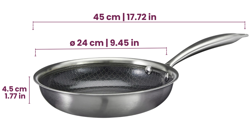 Cookinglife Koekenpannenset HexaCook - Hybride Pan 2-Delig ø 24 & 28 cm - NON STICK - geschikt voor alle warmtebronnen - keramische anti-aanbaklaag