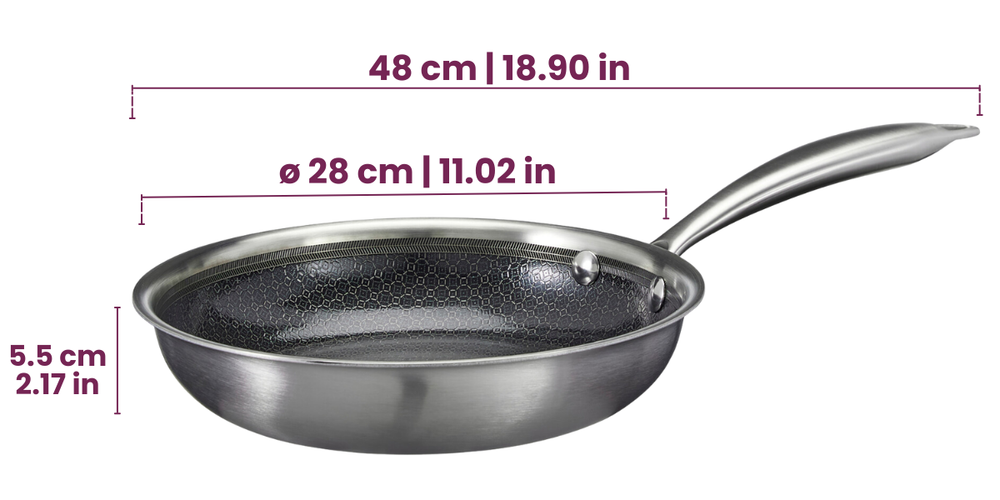 Cookinglife Koekenpannenset HexaCook - Hybride Pan 2-Delig ø 24 & 28 cm - NON STICK - geschikt voor alle warmtebronnen - keramische anti-aanbaklaag