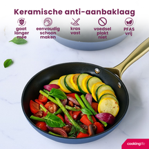 Cookinglife Koekenpannenset Style Blauw 2-Delig ø 24 & 28 cm - geschikt voor alle warmtebronnen - keramische anti-aanbaklaag