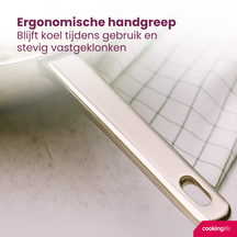 Cookinglife Koekenpan Superior Triply RVS ø 24 cm - geschikt voor alle warmtebronnen - zonder anti-aanbaklaag