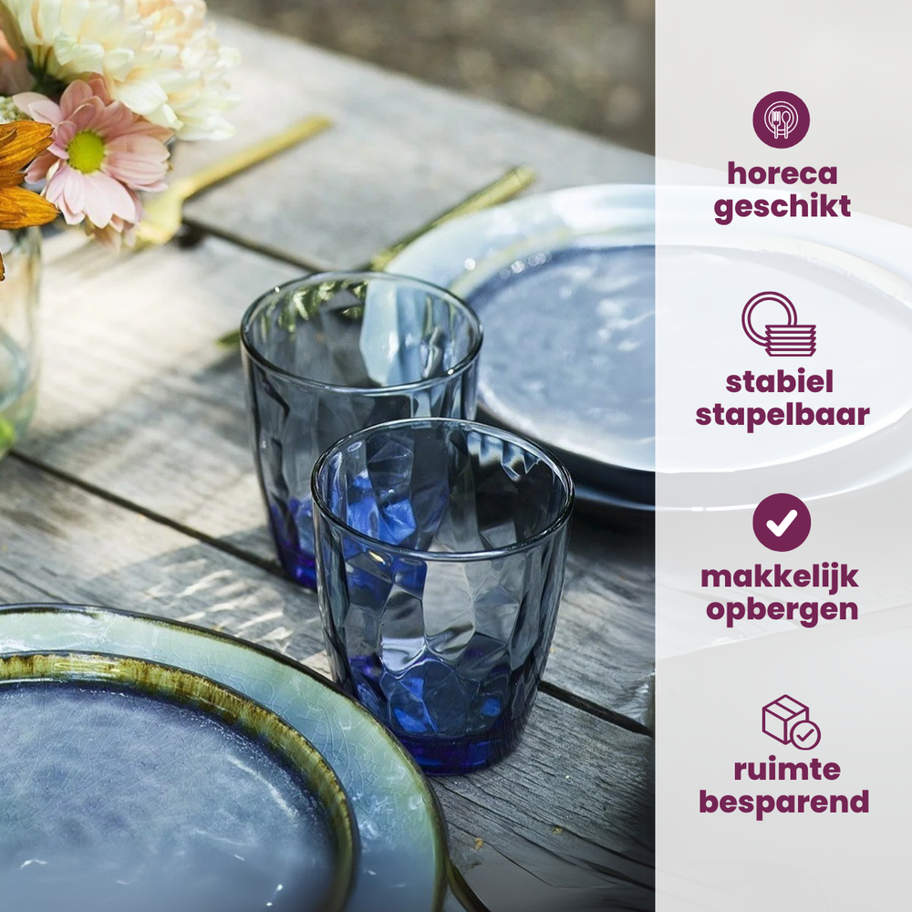 Cosy & Trendy Dinerborden Laguna Blue Grey ø 27 cm - 4 Stuks