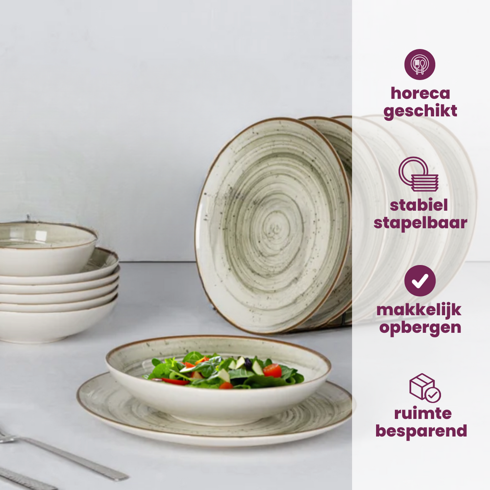 Cosy & Trendy Ontbijtborden / Dessertborden - Sintra Ivy Green ø 20 cm - 4 Stuks