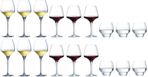 Chef & Sommelier Wijnglazenset Open Up (Rode wijnglazen & Witte wijnglazen & Waterglazen) - 18-delige set - 6 rode wijnglazen, 6 witte wijnglazen en 6 waterglazen